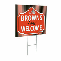 Cleveland Browns Coroplast Yard Sign, "Fans Welcome", NFL, Home