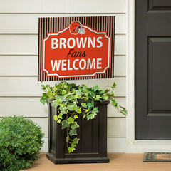 Cleveland Browns Coroplast Yard Sign, "Fans Welcome", NFL, Home