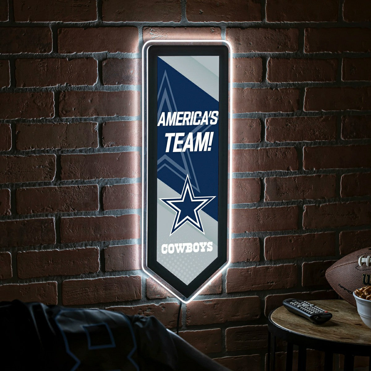 LED Wall Decor, Pennant, Dallas Cowboys, NFL, Home