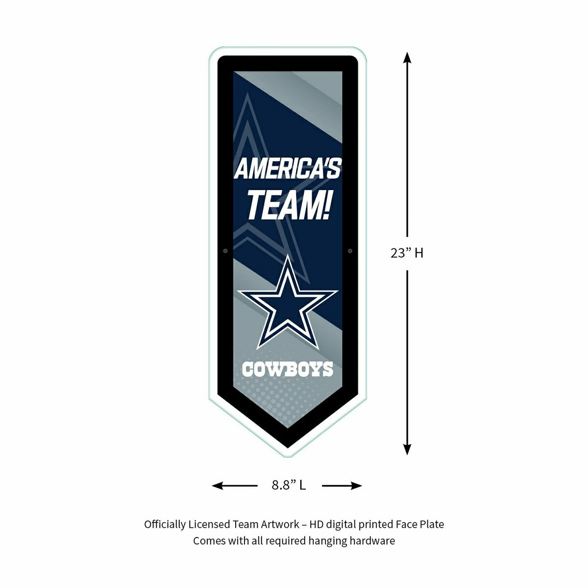 LED Wall Decor, Pennant, Dallas Cowboys, NFL, Home