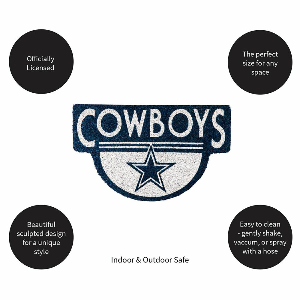 NFL Shaped Coir Door Mat, Cowboys, NFL