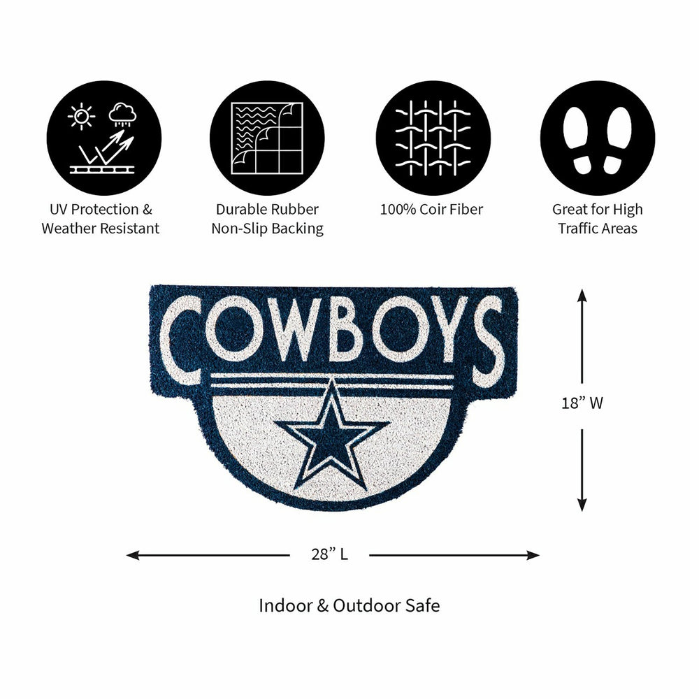 NFL Shaped Coir Door Mat, Cowboys, NFL
