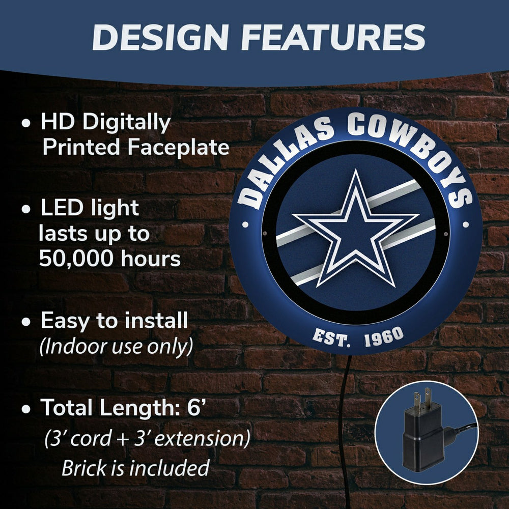Dallas Cowboys, Metal Lite, Round, NFL