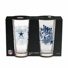 Dallas Cowboys 16oz Glass pint, Set of 2, NFL, Home