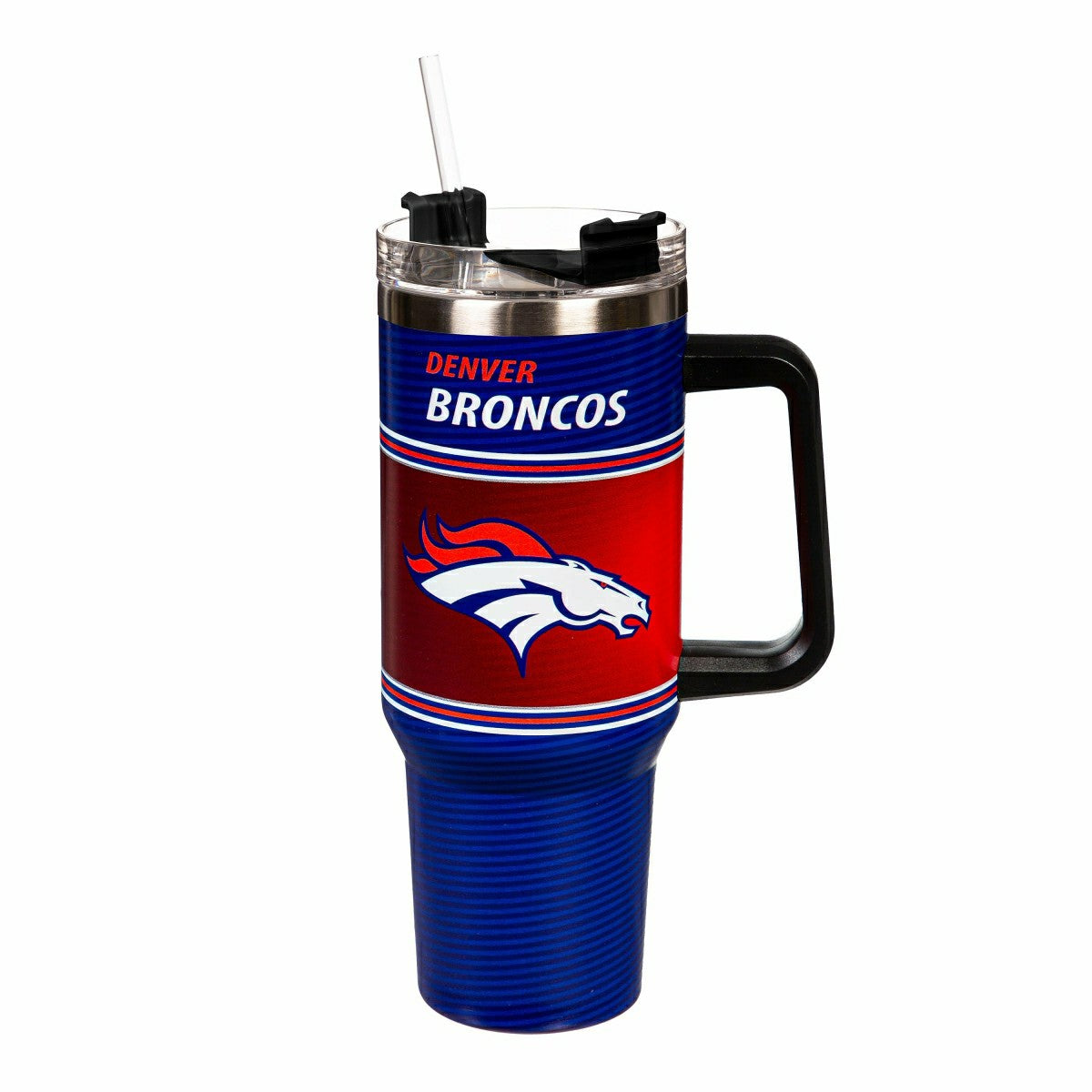 40oz Stainless Steel Canyon Cup w/ Straw, Denver Broncos, NFL, Home