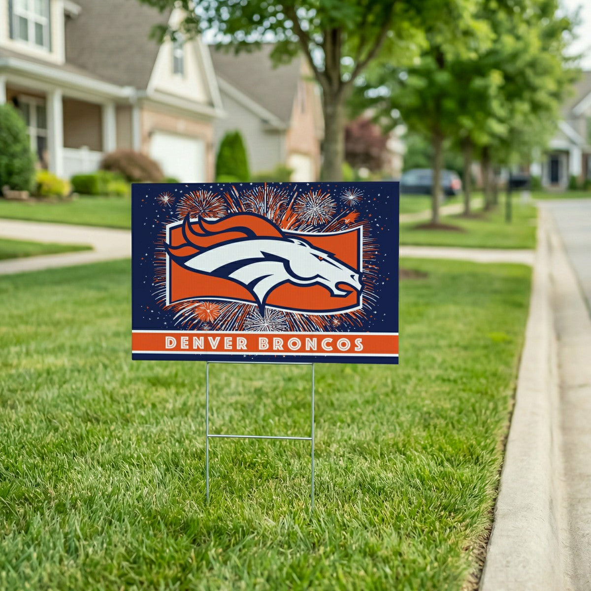 Denver Broncos Yard Sign, Patriotic, NFL, Home