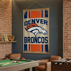 Denver Broncos, Canvas Wall Tapestry, Large, 54x36, NFL, Home