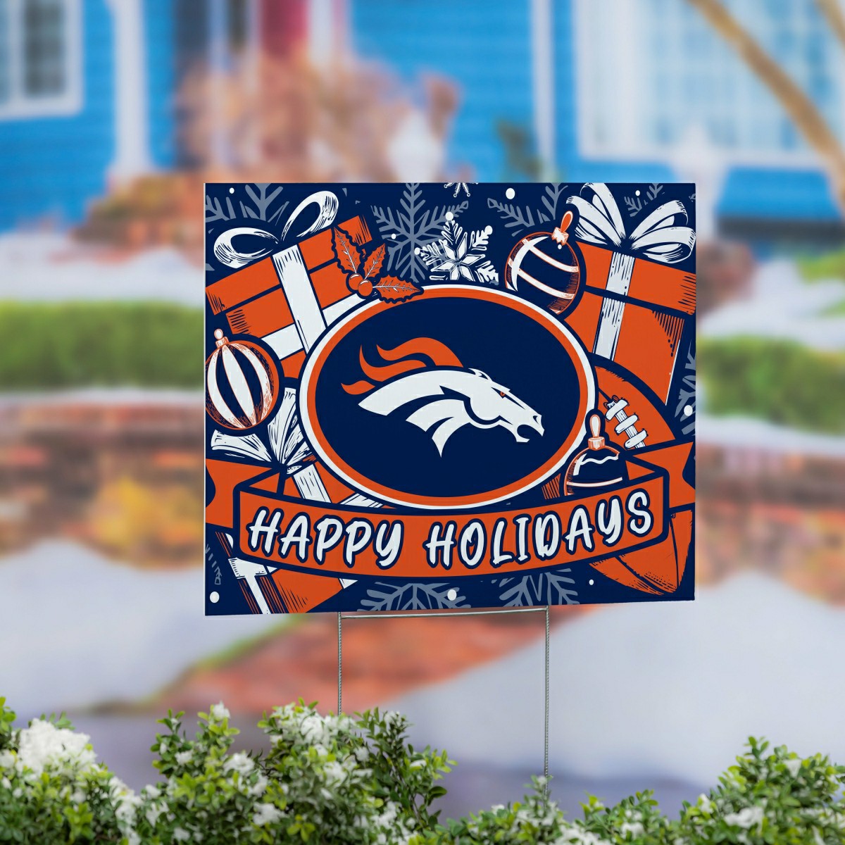 Denver Broncos Yard Sign, Holiday, NFL, Home