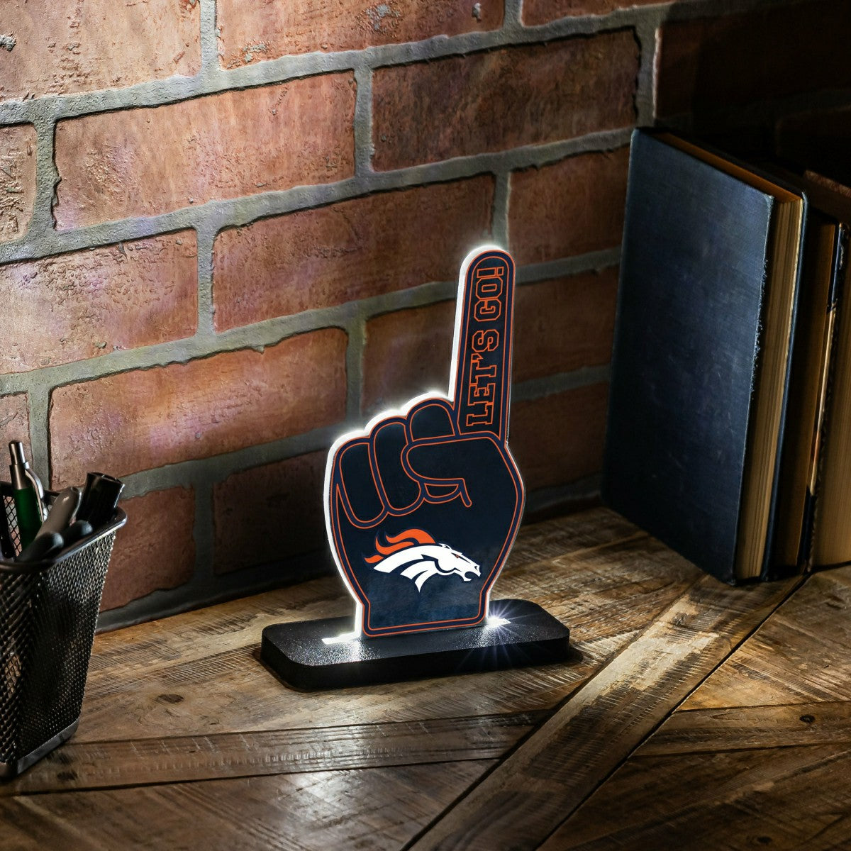Denver Broncos NFL Football Foam Finger Desklite LED Decor, NFL, Home