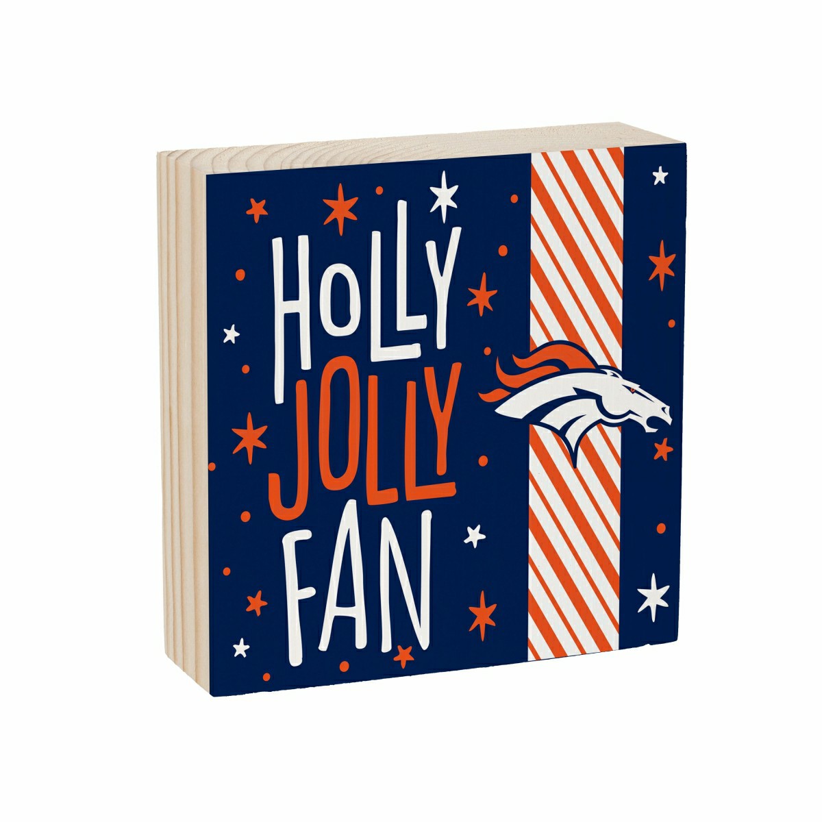 Denver Broncos Block, Holiday, 6x6, NFL, Home