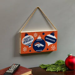 Denver Broncos Holiday Wood Wall Sign, 6x11, NFL, Home