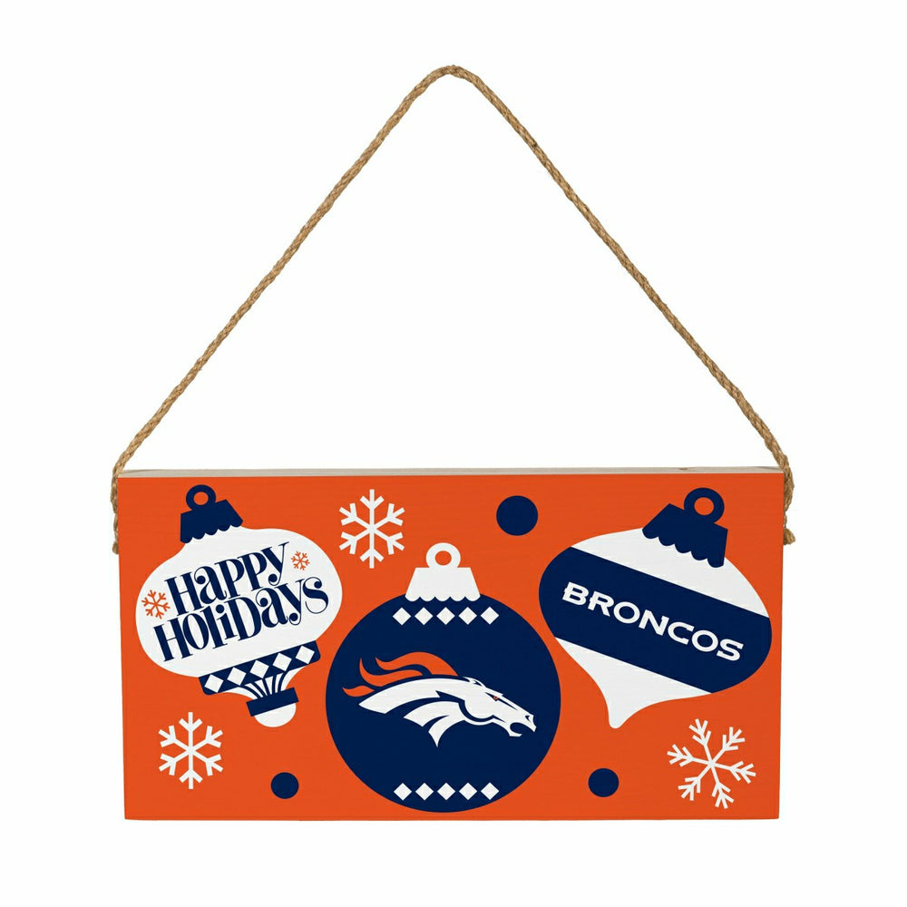 Denver Broncos Holiday Wood Wall Sign, 6x11, NFL, Home