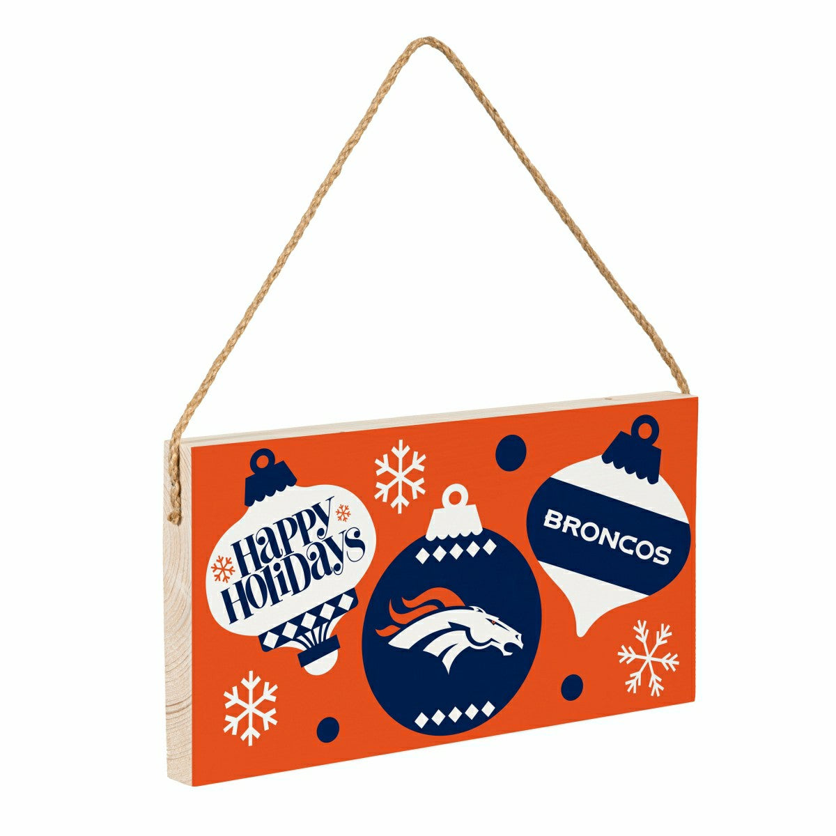 Denver Broncos Holiday Wood Wall Sign, 6x11, NFL, Home