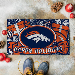 Denver Broncos Holiday PVC Mat, 28"x16", NFL