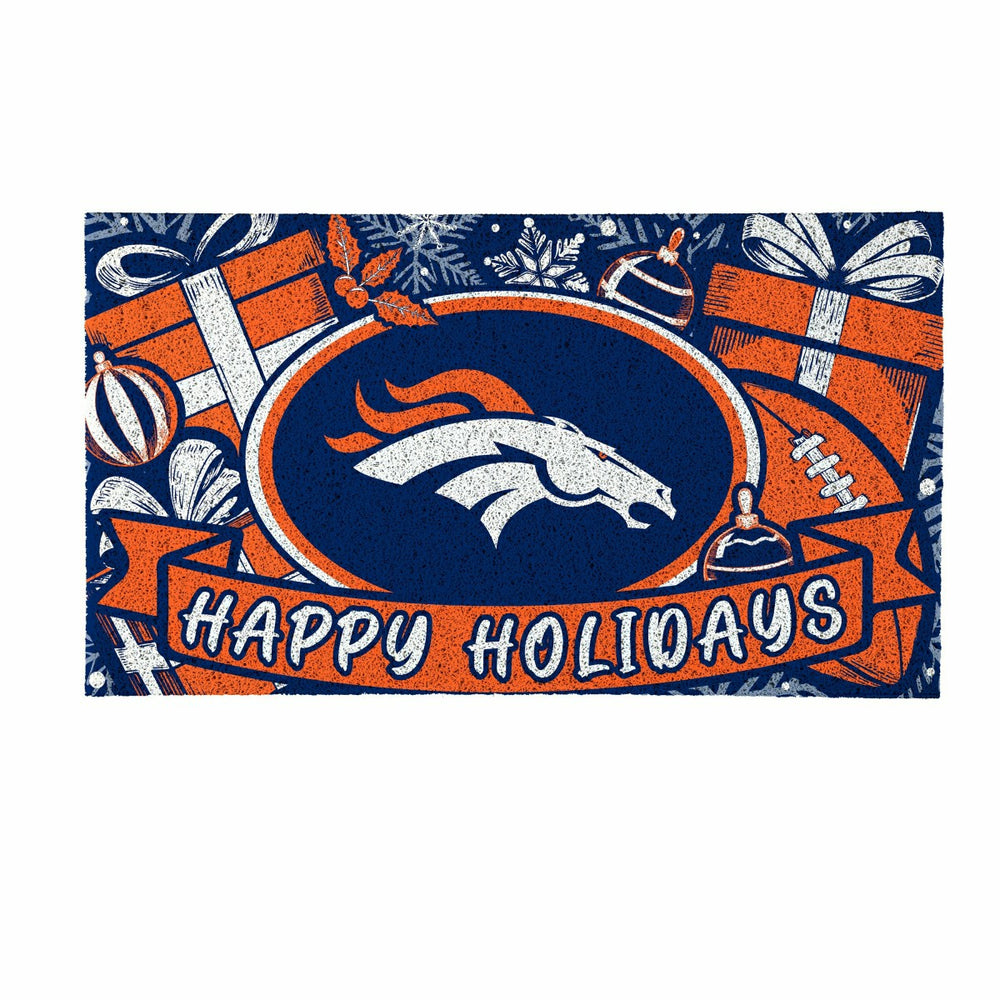 Denver Broncos Holiday PVC Mat, 28"x16", NFL