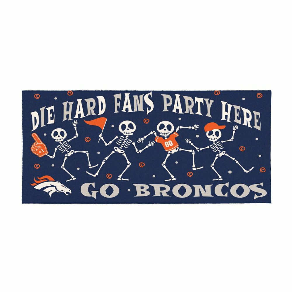 Denver Broncos Flocked Coir Halloween Sassafras Switch Mat, 22"x10", NFL