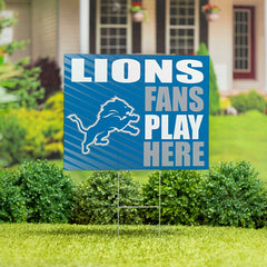 Detroit Lions Coroplast Yard Sign "Fans Play Here", NFL, Home