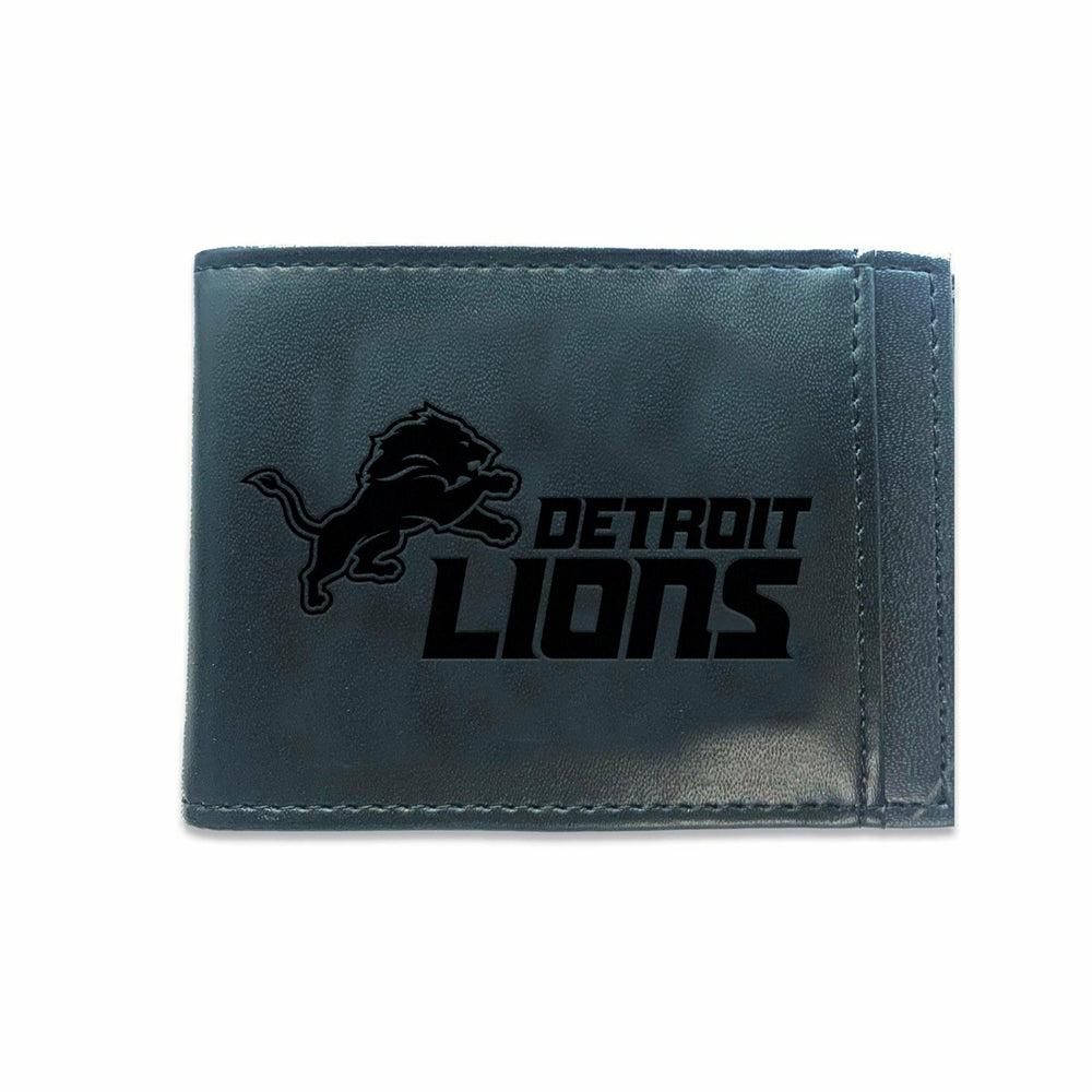 Front Pocket Wallet w/ RFID Blocking, Detroit Lions, Black, NFL, Home