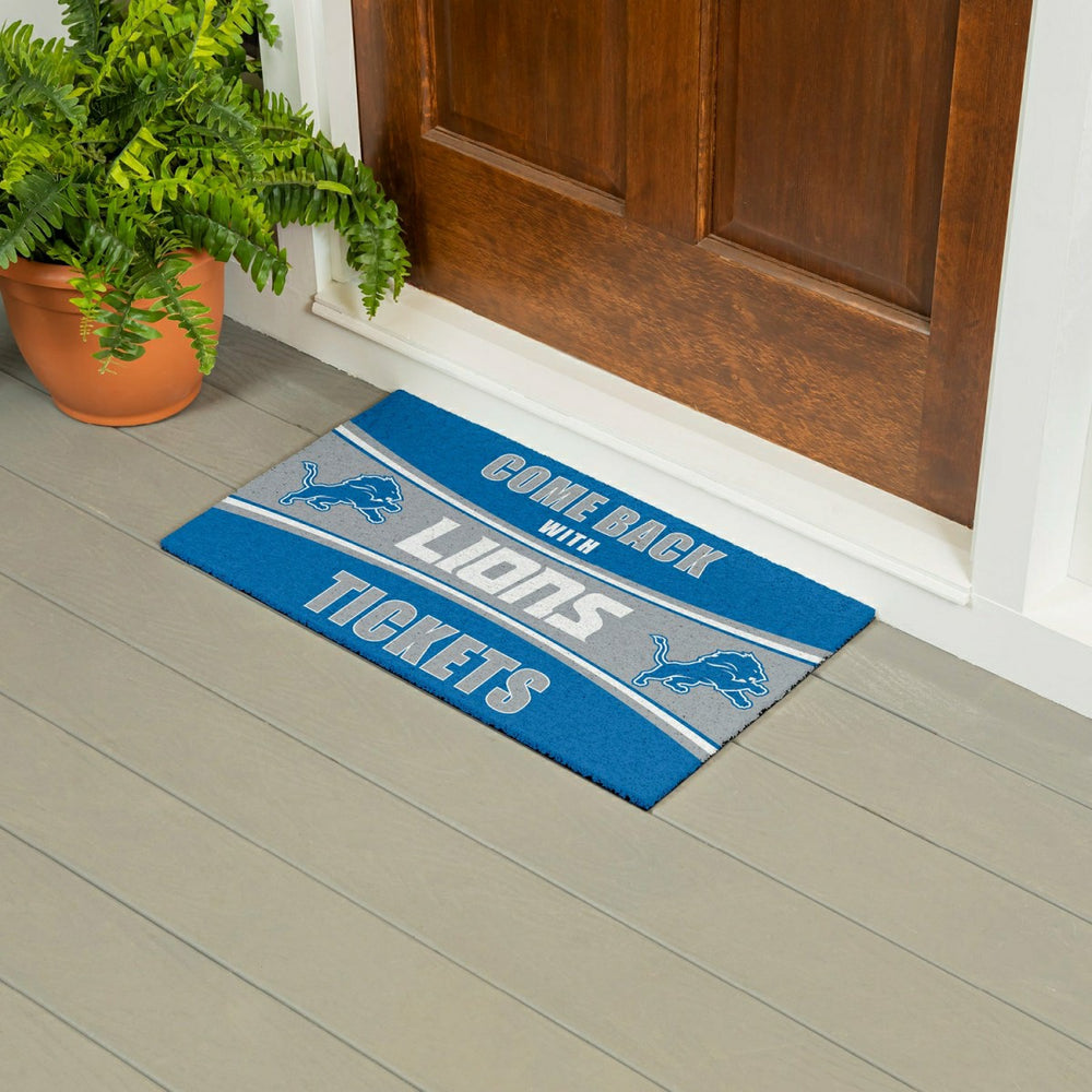 28" x 16" PVC Trapper Mat, Come Back with Tickets, Detroit Lions, NFL