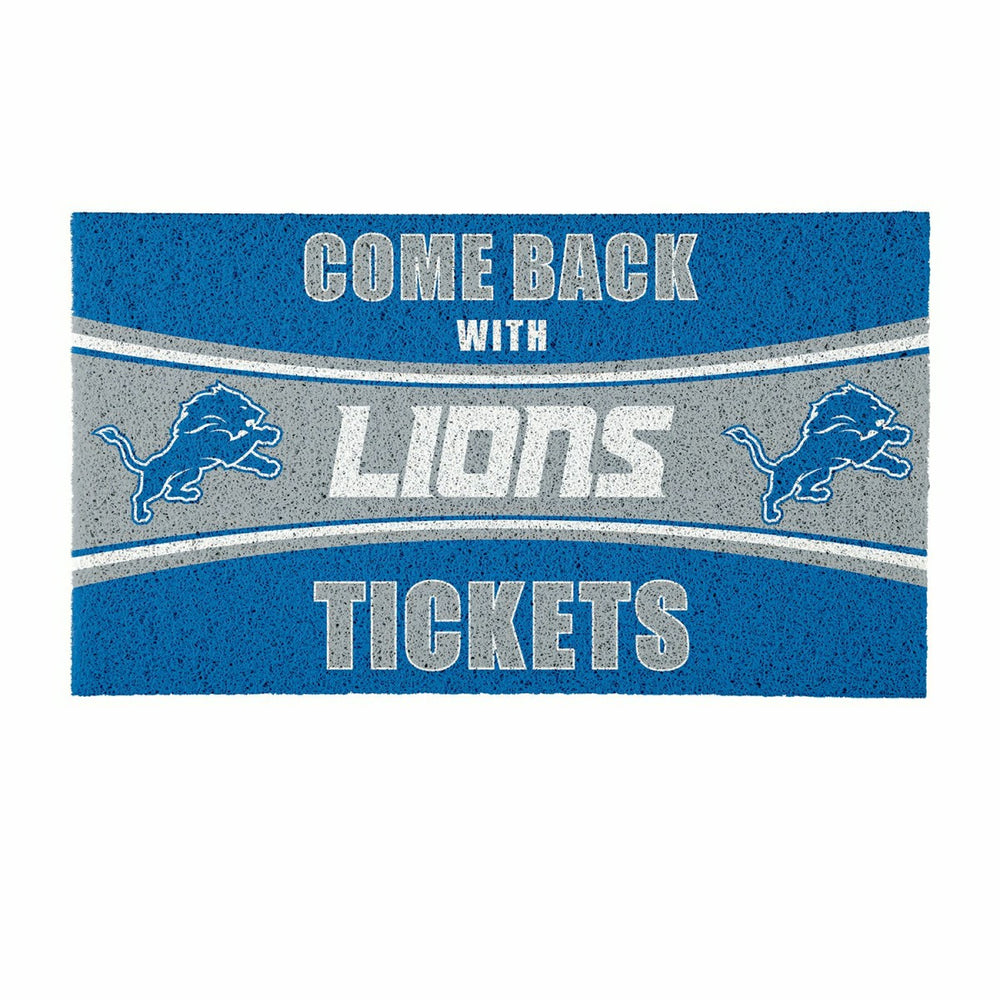 28" x 16" PVC Trapper Mat, Come Back with Tickets, Detroit Lions, NFL