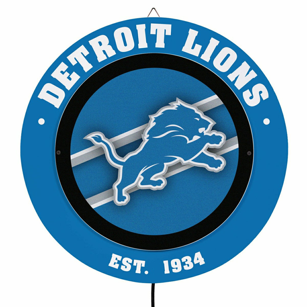 Detroit Lions, Metal Lite, Round, NFL