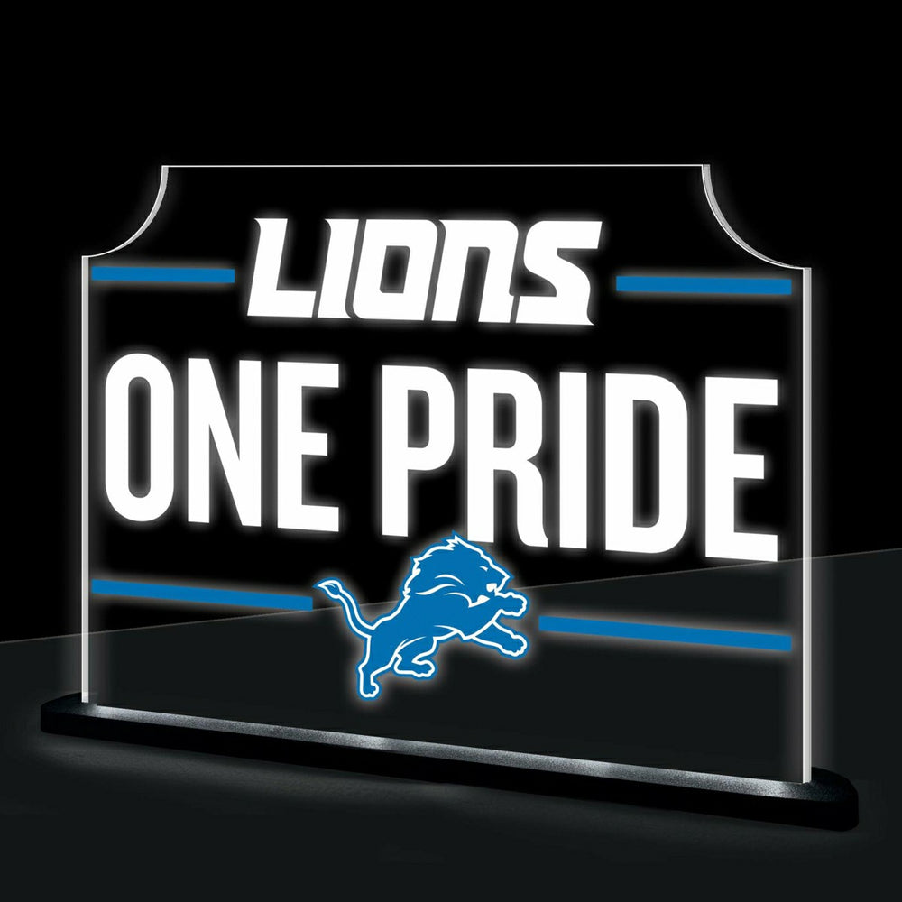 Detroit Lions NFL Football Rectangle Desklite LED Decor, NFL, Home