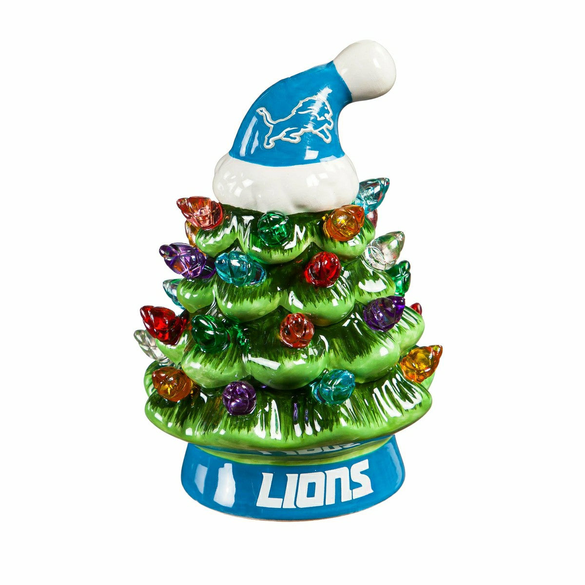 4" Mini LED Tabletop Christmas Tree, Set of 2, Detroit Lions, NFL, Home
