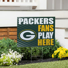 Green Bay Packers Coroplast Yard Sign "Fans Play Here", NFL, Home