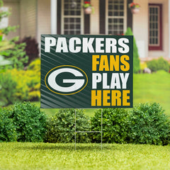 Green Bay Packers Coroplast Yard Sign "Fans Play Here", NFL, Home
