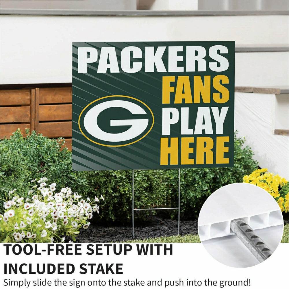 Green Bay Packers Coroplast Yard Sign "Fans Play Here", NFL, Home