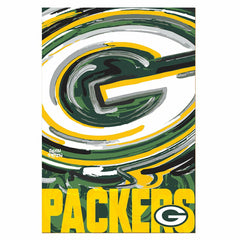 Green Bay Packers Justin Patten Logo Suede Garden Flag, NFL
