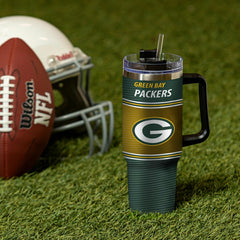 40oz Stainless Steel Canyon Cup w/ Straw, Green Bay Packers, NFL, Home