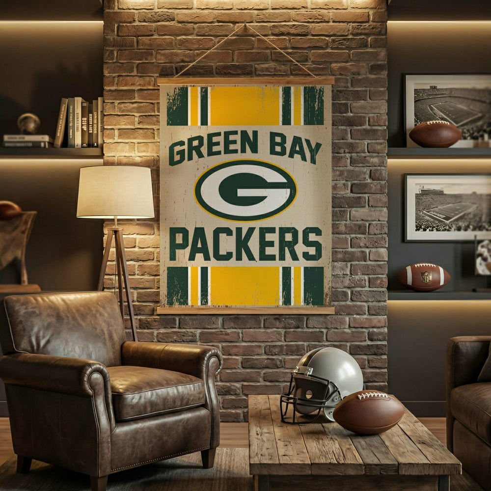 Green Bay Packers, Canvas Wall Tapestry, Large, 54x36, NFL, Home
