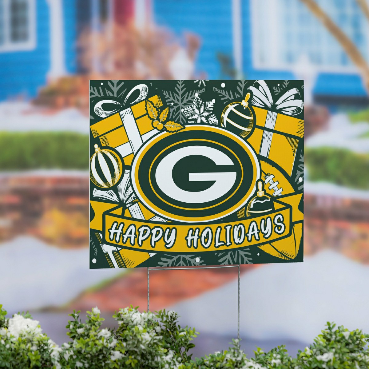 Green Bay Packers Yard Sign, Holiday, NFL, Home