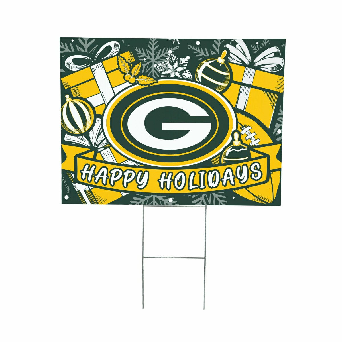 Green Bay Packers Yard Sign, Holiday, NFL, Home