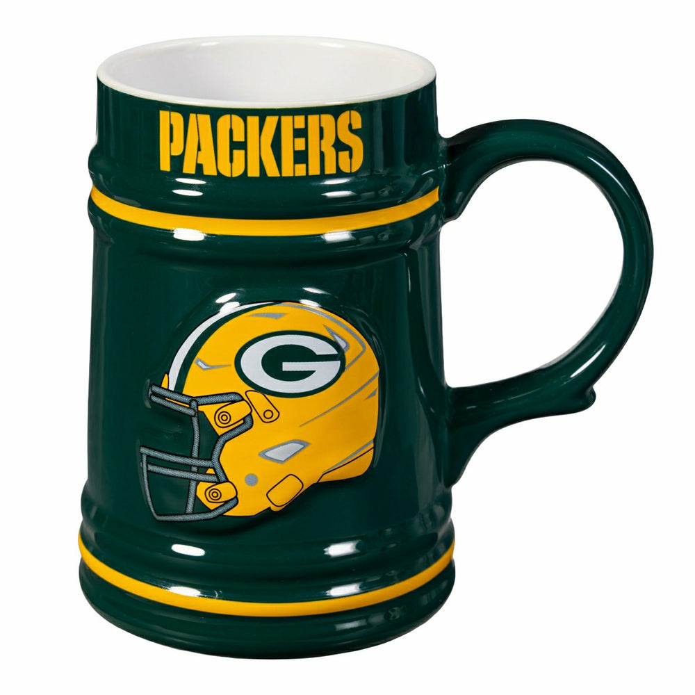 Green Bay Packers Ceramic Stein Cup, 24oz, NFL, Home