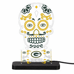 Green Bay Packers NFL Football Sugar Skull Desklite LED Decor, NFL, Home