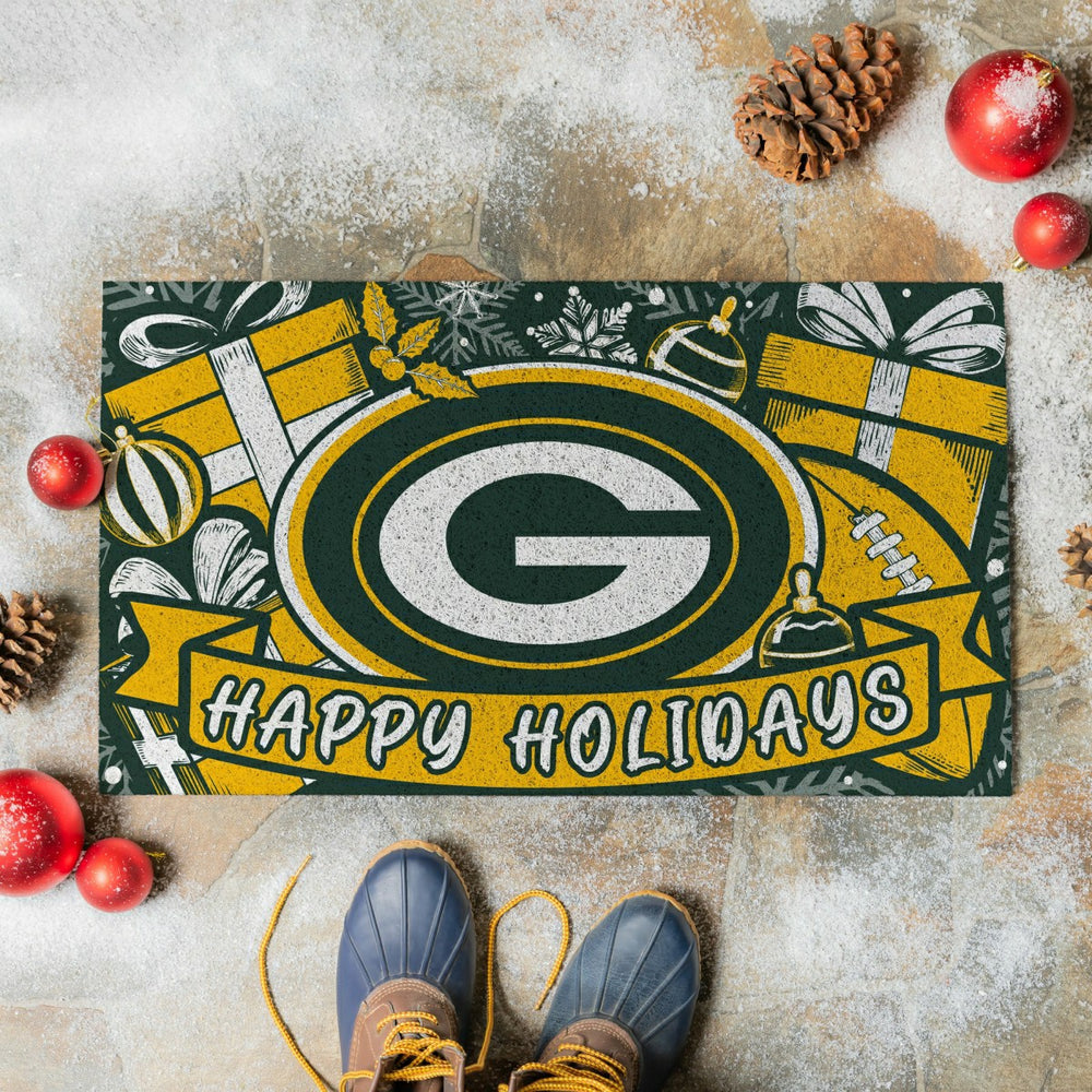 Green Bay Packers Holiday PVC Mat, 28"x16", NFL