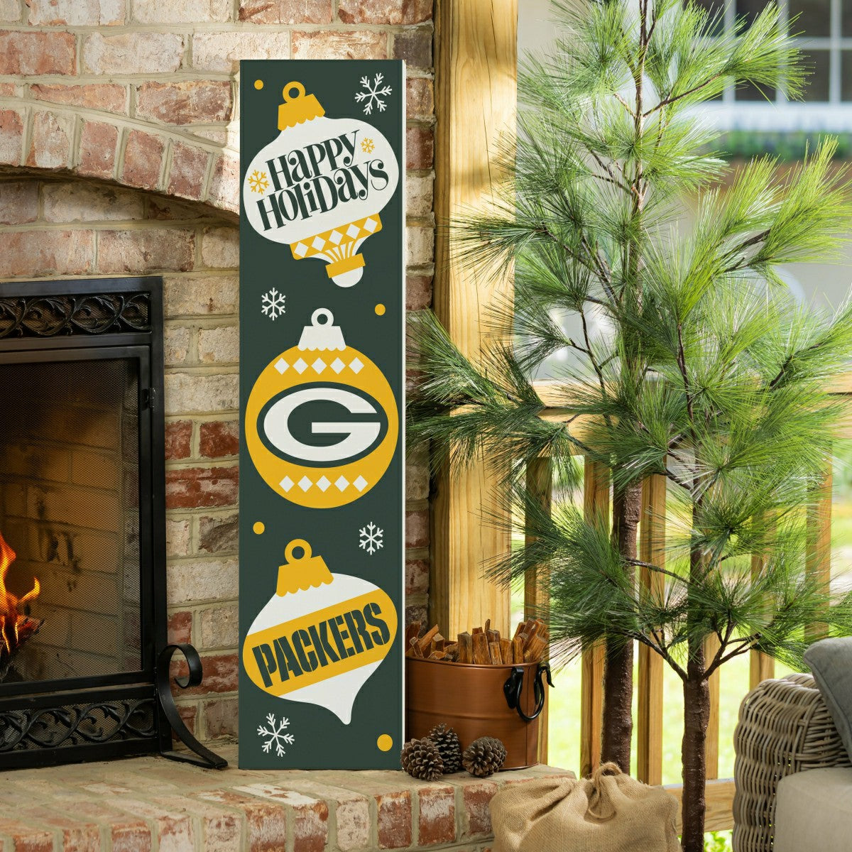 Green Bay Packers 47" Double Sided Leaner, Christmas, NFL, Home