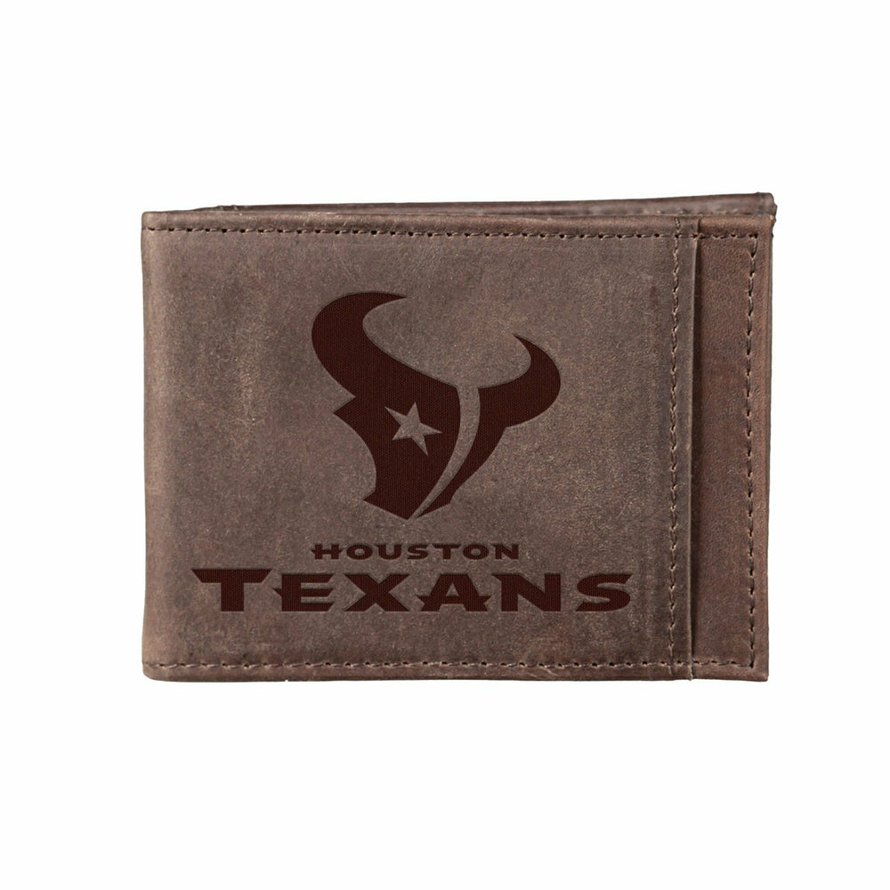 Front Pocket Wallet w/ RFID Blocking, Houston Texans, Brown, NFL, Home