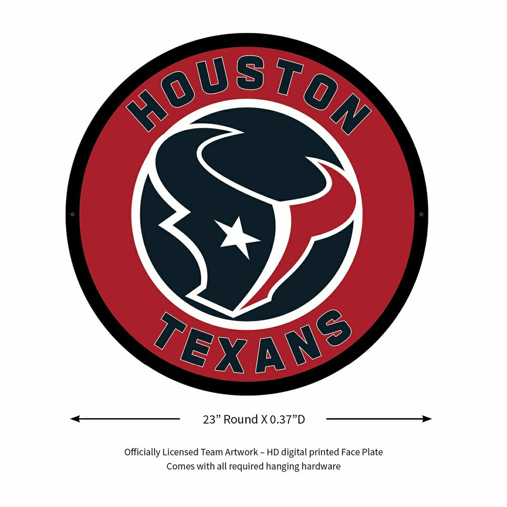 LED Wall Decor, Round, Houston Texans, NFL, Home