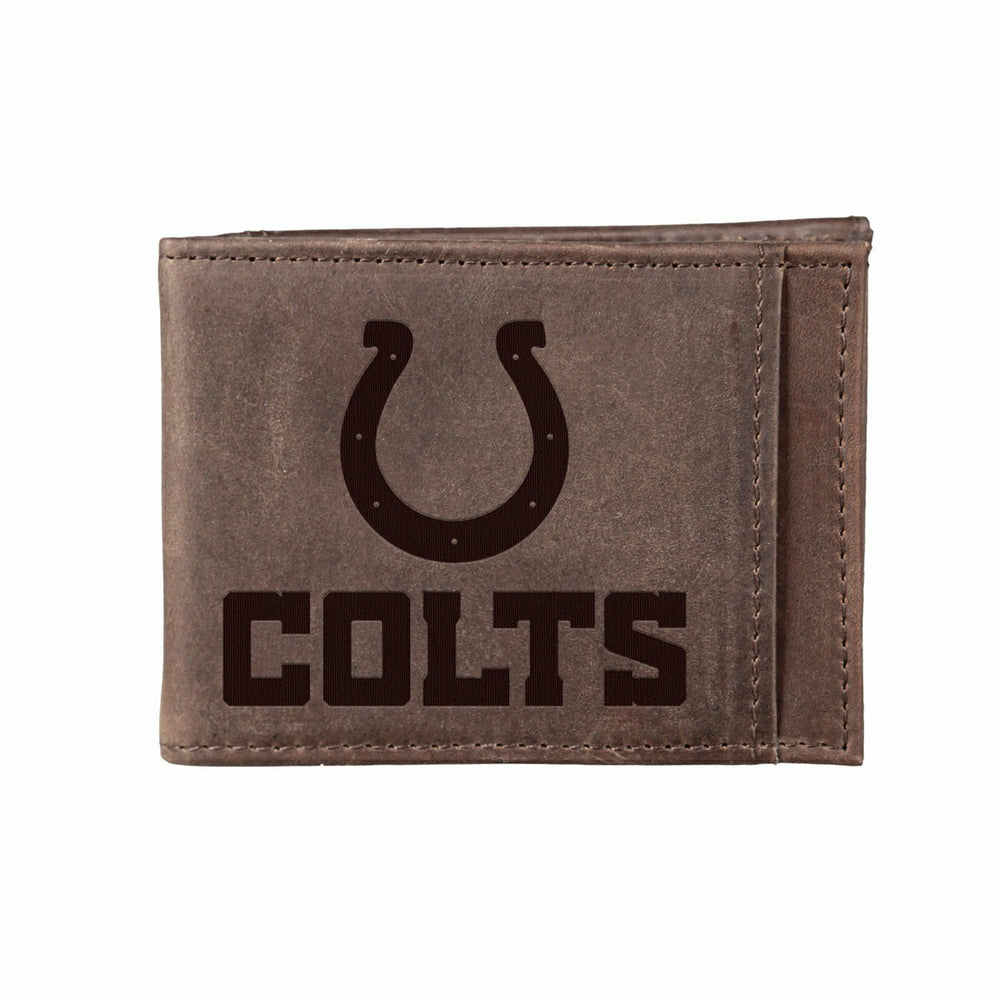 Front Pocket Wallet w/ RFID Blocking, Indianapolis Colts, Brown, NFL, Home