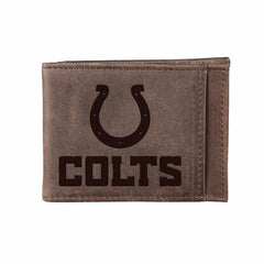 Front Pocket Wallet w/ RFID Blocking, Indianapolis Colts, Brown, NFL, Home