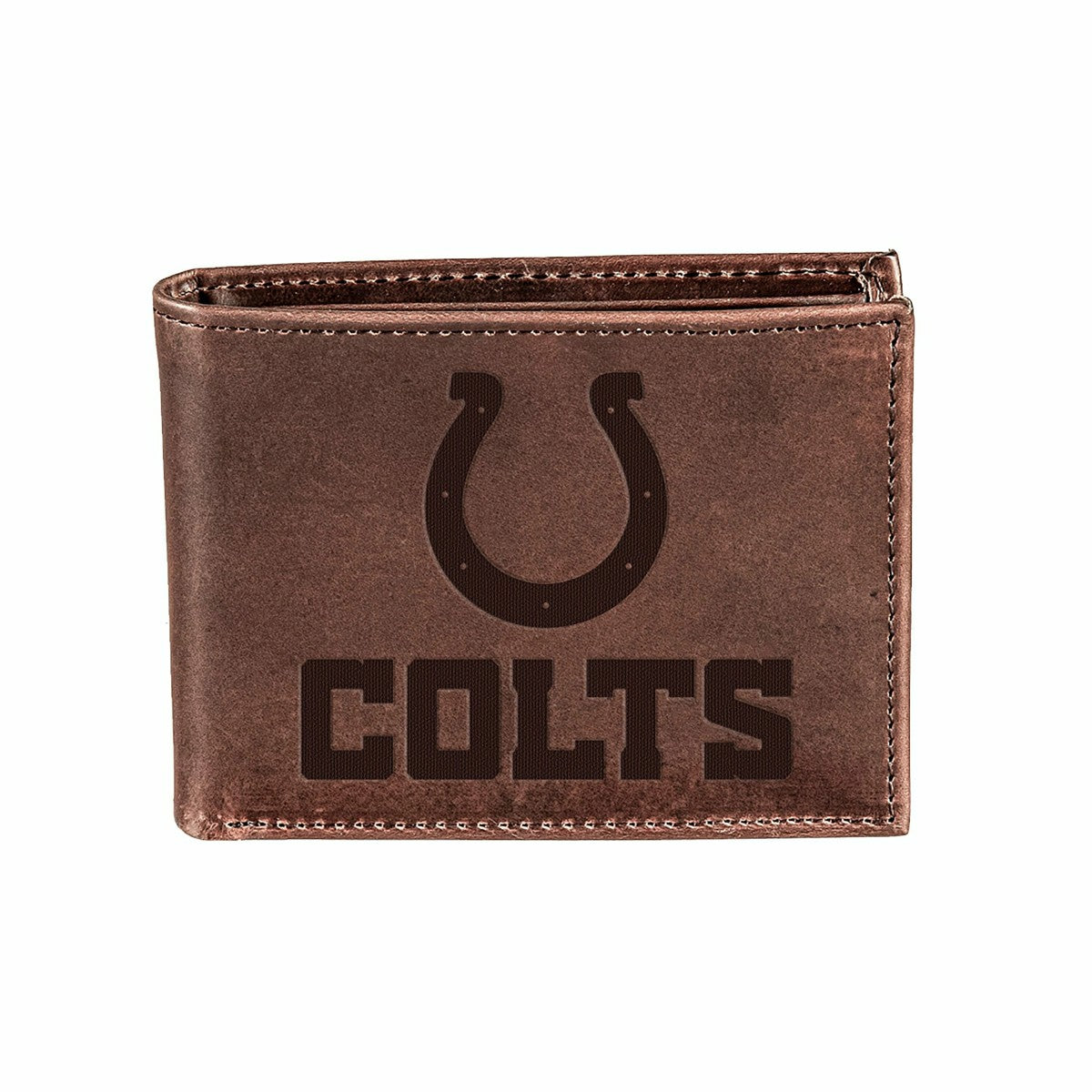 Indianapolis Colts, Bi-Fold Wallet, Brown, CH, 100% Genuine Leather, NFL, Home
