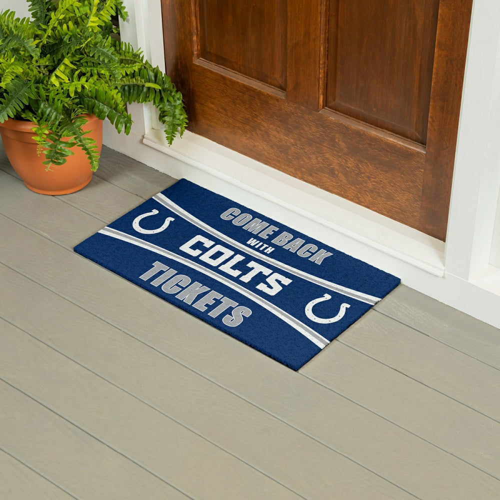 28" x 16" PVC Trapper Mat, Come Back with Tickets, Indianapolis Colts, NFL