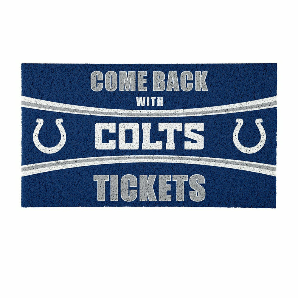 28" x 16" PVC Trapper Mat, Come Back with Tickets, Indianapolis Colts, NFL