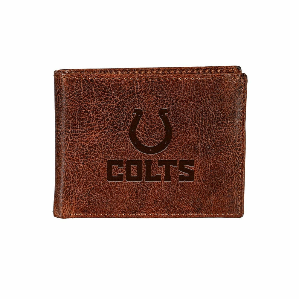 Indianapolis Colts, Embossed 100% Genuine Tumbled Leather Passcase Bi-, NFL, Home