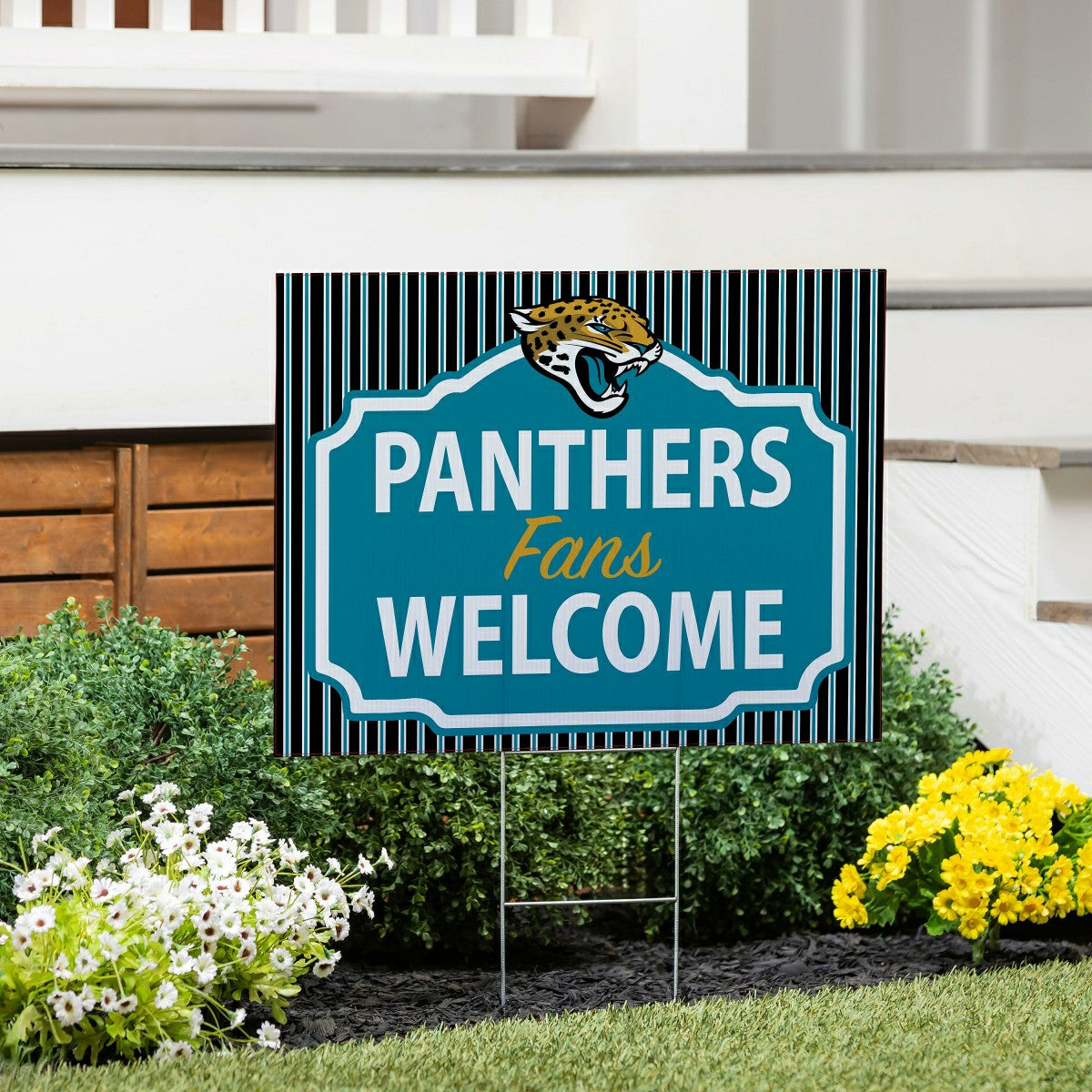 Jacksonville Jaguars Coroplast Yard Sign, "Fans Welcome", NFL, Home