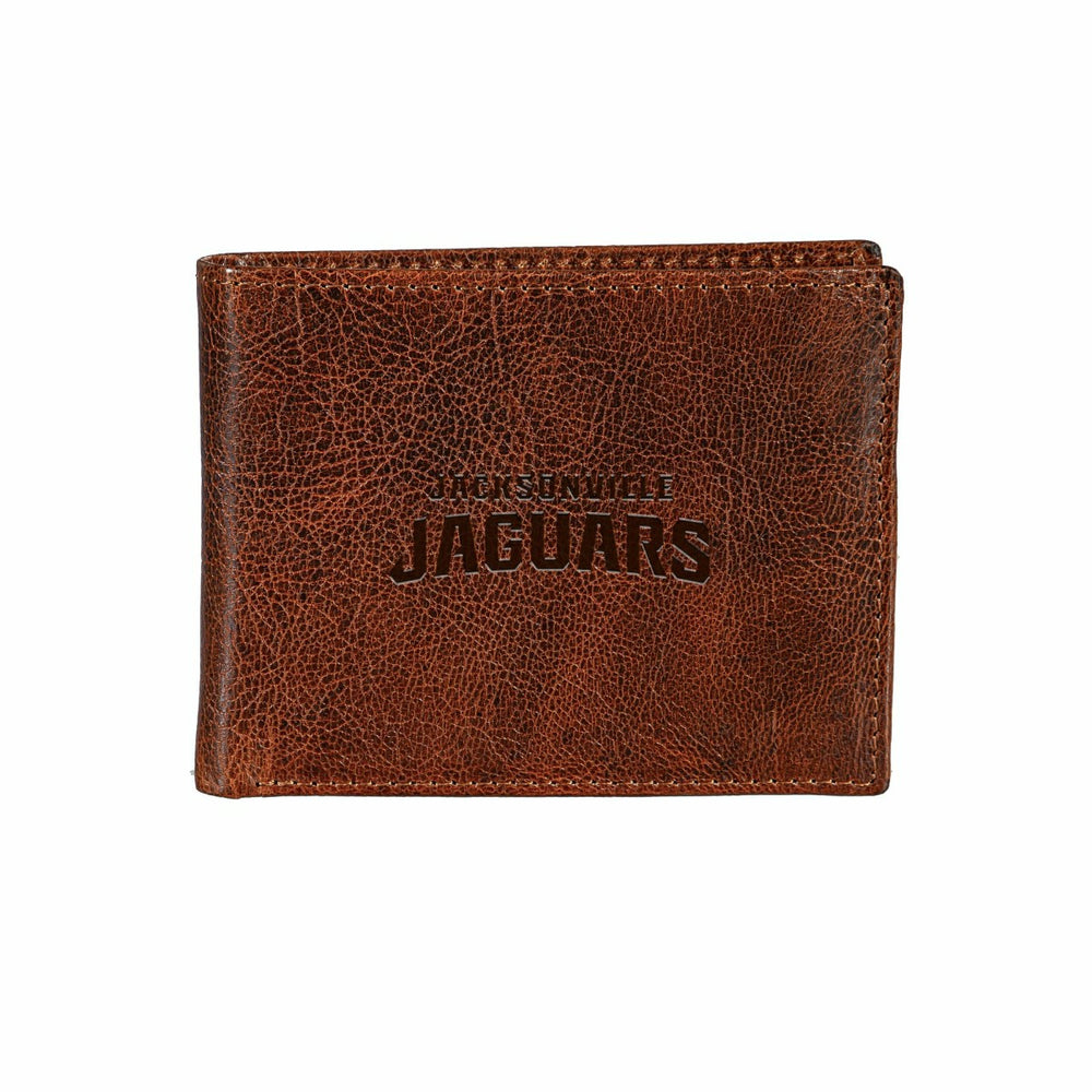 Jacksonville Jaguars, Embossed 100% Genuine Tumbled Leather Passcase B, NFL, Home