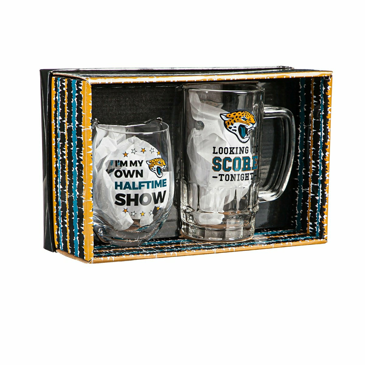 Jacksonville Jaguars, Stemless 17OZ Wine & Beer 16 OZ Gift Set, NFL, Home